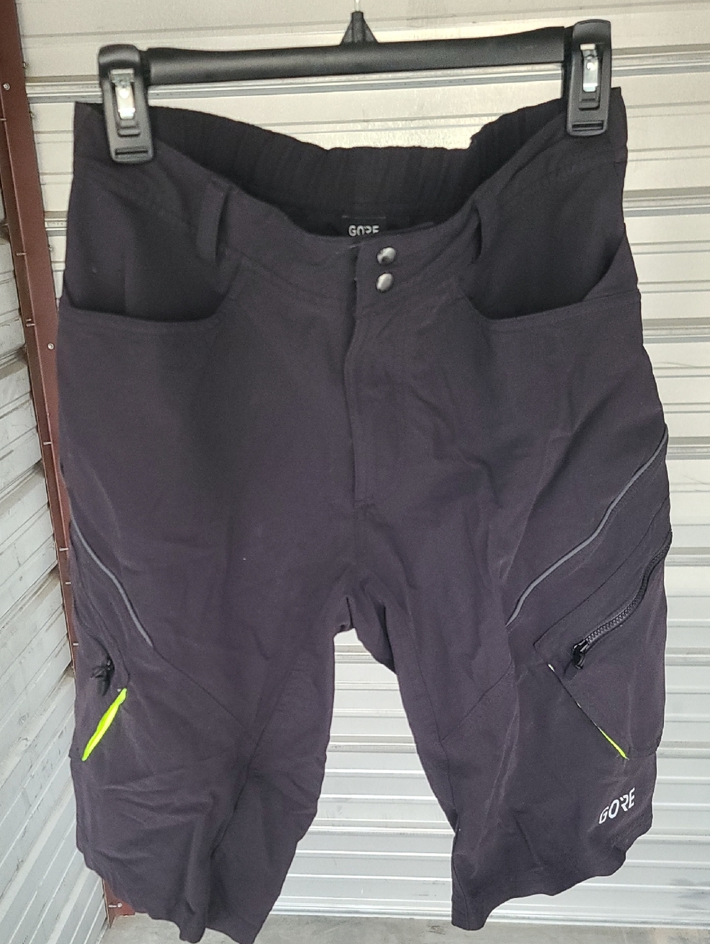 GORE Men's Black Cargo Cycling Shorts with Neon Accents